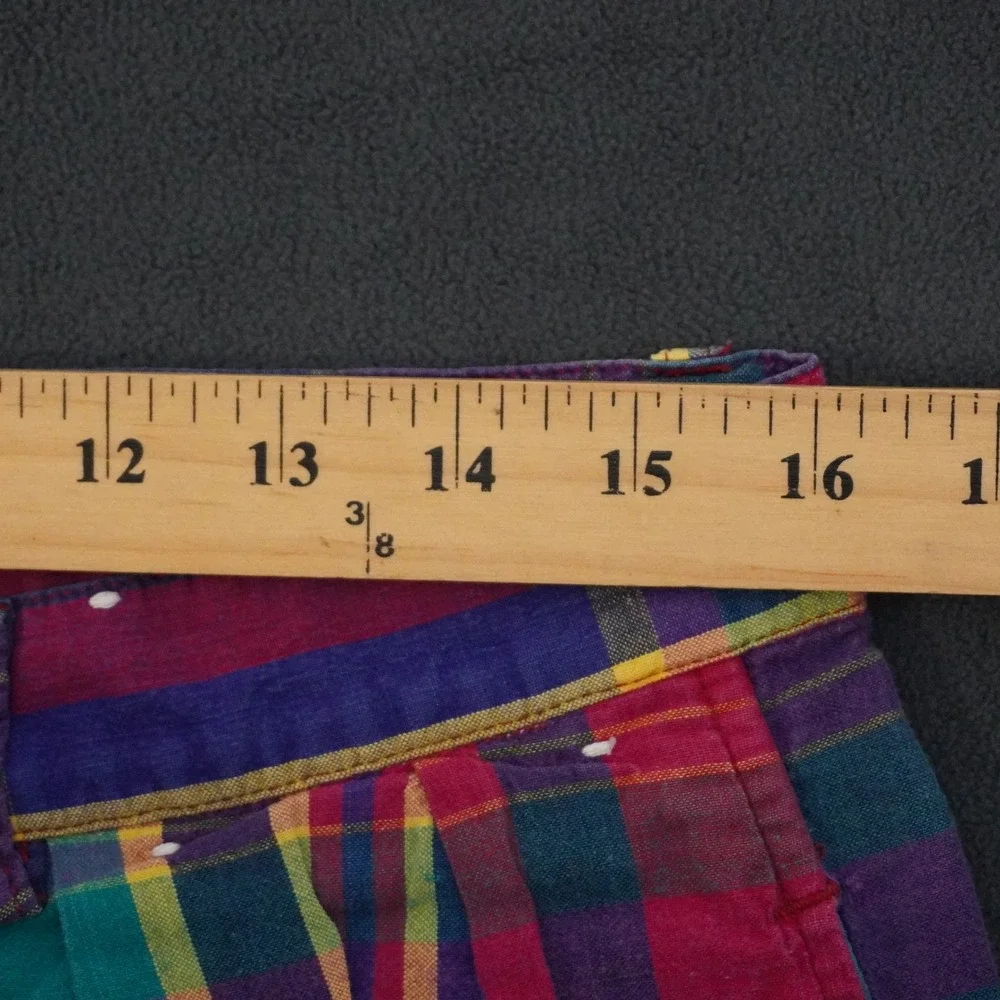 Polo Ralph Lauren Mens Classic Golf Shorts Plaid Pleated Multi Color Vintage 36
